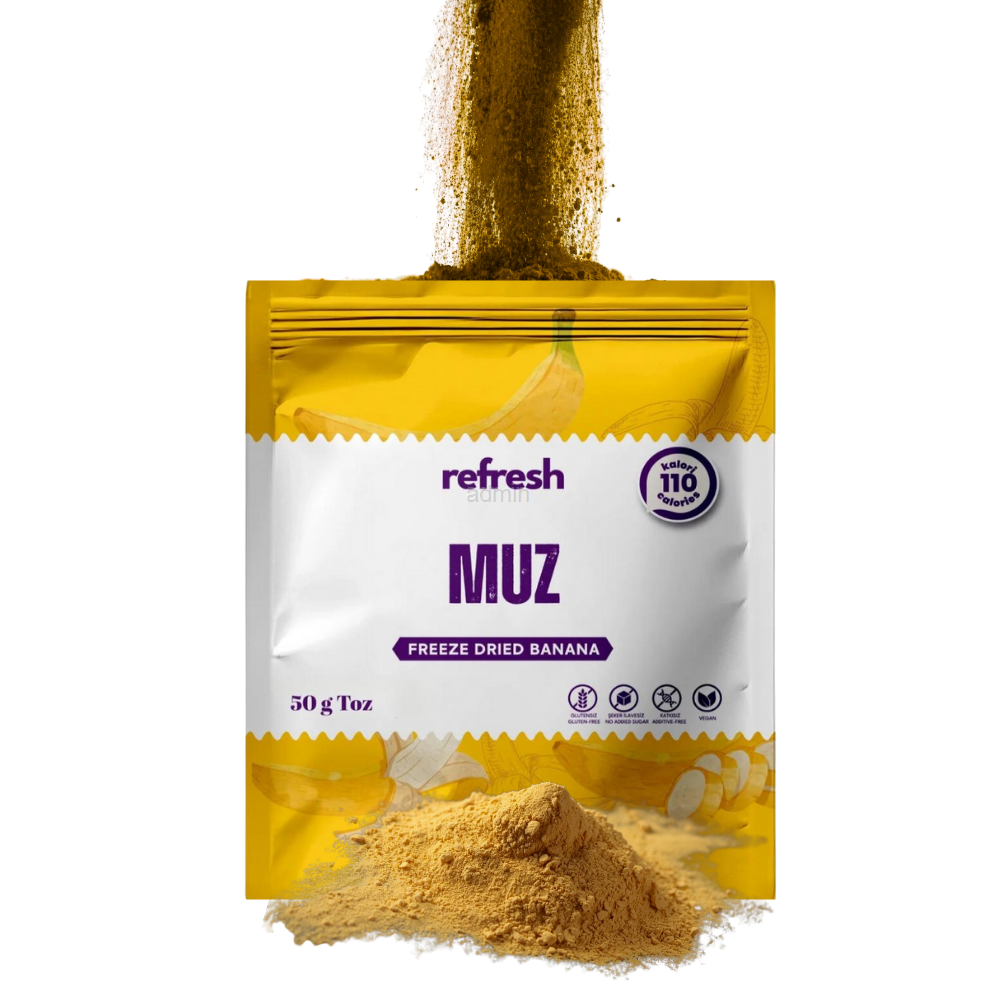 Refresh Dry Freeze Muz Tozu 50g - Dondurularak Kurutulmuş Meyve Tozu